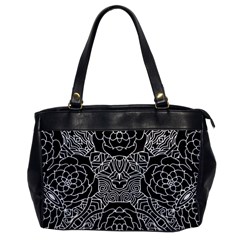 Mariager, Bold Flower Design, Black & White Oversize Office Handbag by Zandiepants