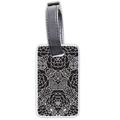 Mariager, Bold Flower Design, Black & White Luggage Tag (one Side) by Zandiepants