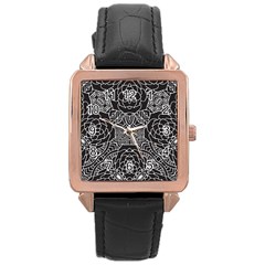 Solid Black Rose Gold Leather Watch  by Zandiepants