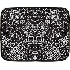 Mariager, Bold Flower Design, Black & White Fleece Blanket (mini) by Zandiepants