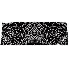 Mariager, Bold Flower Design, Black & White Body Pillow Case Dakimakura (two Sides) by Zandiepants