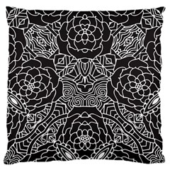 Mariager, Bold Flower Design, Black & White Large Cushion Case (one Side) by Zandiepants