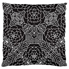 Mariager, Bold Flower Design, Black & White Standard Flano Cushion Case (one Side) by Zandiepants