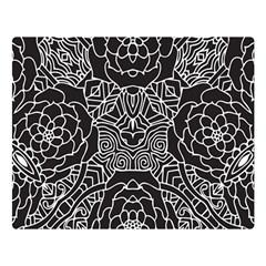 Mariager, Bold Flower Design, Black & White Double Sided Flano Blanket (large) by Zandiepants