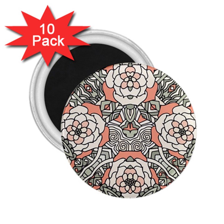 Petals in Vintage Pink, Bold Flower Design 2.25  Magnet (10 pack)