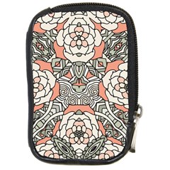 Petals In Vintage Pink, Bold Flower Design Compact Camera Leather Case by Zandiepants