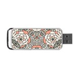 Petals in Vintage Pink, Bold Flower Design Portable USB Flash (Two Sides) Back