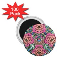 Petals, Carnival, Bold Flower Design 1.75  Magnet (100 pack) 