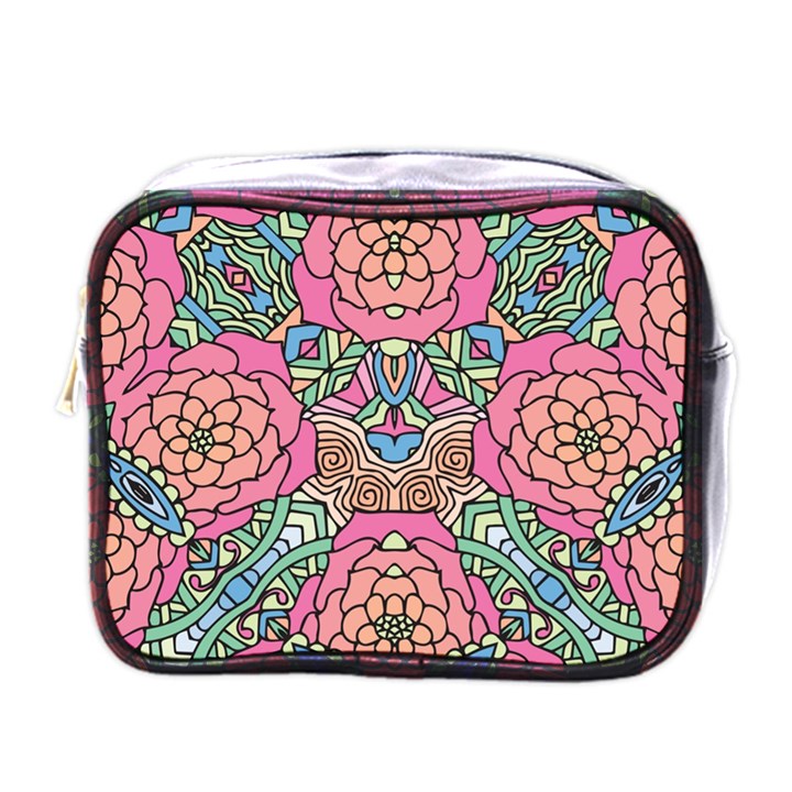 Petals, Carnival, Bold Flower Design Mini Toiletries Bag (One Side)