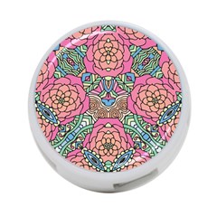 Petals, Carnival, Bold Flower Design 4-Port USB Hub (One Side)