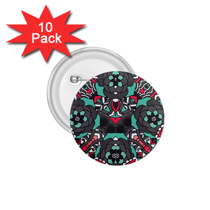 Petals in Dark & Pink, Bold Flower Design 1.75  Button (10 pack) 