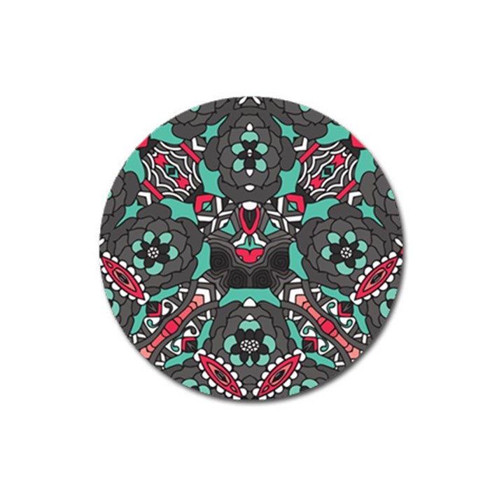 Petals in Dark & Pink, Bold Flower Design Magnet 3  (Round)