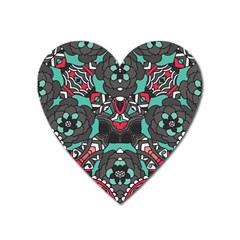 Petals In Dark & Pink, Bold Flower Design Magnet (heart) by Zandiepants