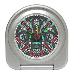 Petals In Dark & Pink, Bold Flower Design Travel Alarm Clock by Zandiepants