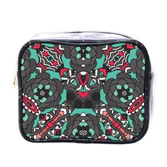 Petals In Dark & Pink, Bold Flower Design Mini Toiletries Bag (one Side) by Zandiepants