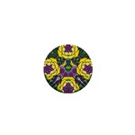 Petals in Mardi Gras colors, Bold Floral Design 1  Mini Button Front