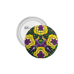 Petals In Mardi Gras Colors, Bold Floral Design 1 75  Button by Zandiepants