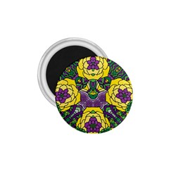 Petals In Mardi Gras Colors, Bold Floral Design 1 75  Magnet by Zandiepants