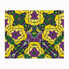 Petals In Mardi Gras Colors, Bold Floral Design Small Glasses Cloth by Zandiepants