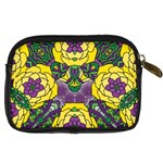 Petals in Mardi Gras colors, Bold Floral Design Digital Camera Leather Case Back