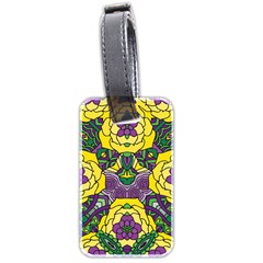 Petals In Mardi Gras Colors, Bold Floral Design Luggage Tag (two Sides) by Zandiepants