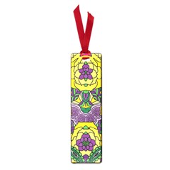 Petals In Mardi Gras Colors, Bold Floral Design Small Book Mark by Zandiepants