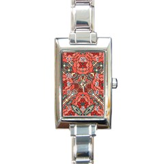 Petals In Pale Rose, Bold Flower Design Rectangle Italian Charm Watch by Zandiepants