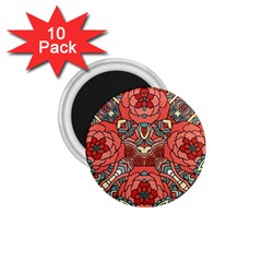 Petals In Pale Rose, Bold Flower Design 1 75  Magnet (10 Pack) 