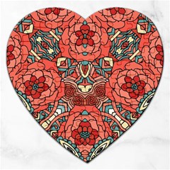 Petals In Pale Rose, Bold Flower Design Jigsaw Puzzle (heart) by Zandiepants