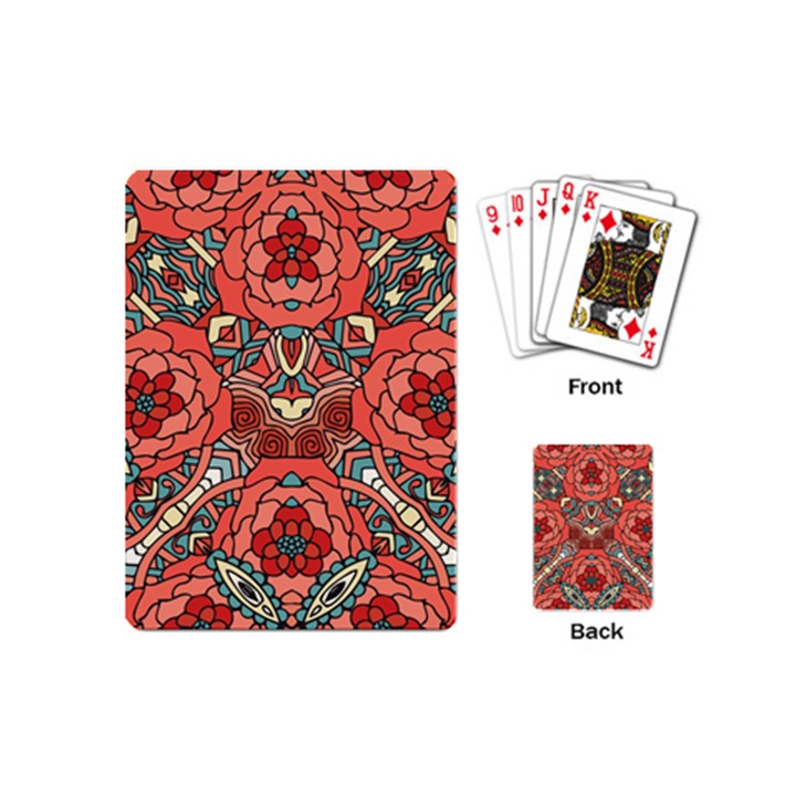 Petals in Pale Rose, Bold Flower Design Playing Cards (Mini)