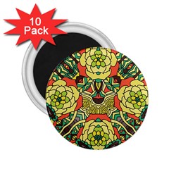 Petals, Retro Yellow, Bold Flower Design 2 25  Magnet (10 Pack) by Zandiepants