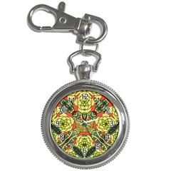 Petals, Retro Yellow, Bold Flower Design Key Chain Watch by Zandiepants