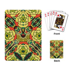 Petals, Retro Yellow, Bold Flower Design Playing Cards Single Design by Zandiepants