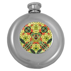 Petals, Retro Yellow, Bold Flower Design Hip Flask (5 Oz) by Zandiepants