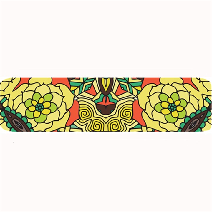 Petals, Retro Yellow, Bold Flower Design Large Bar Mat