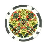 Petals, Retro Yellow, Bold Flower Design Poker Chip Card Guard (10 pack) Front