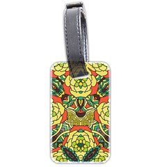 Petals, Retro Yellow, Bold Flower Design Luggage Tag (two Sides) by Zandiepants