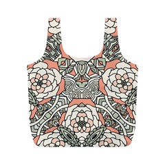 Petals In Vintage Pink, Bold Flower Design Full Print Recycle Bag (m) by Zandiepants