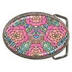 Petals, Carnival, Bold Flower Design Belt Buckle Front