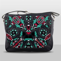 Petals In Dark & Pink, Bold Flower Design Messenger Bag by Zandiepants