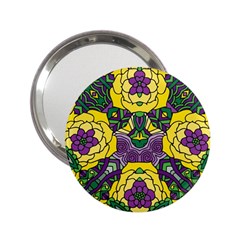 Petals In Mardi Gras Colors, Bold Floral Design 2 25  Handbag Mirror by Zandiepants