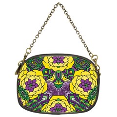 Petals In Mardi Gras Colors, Bold Floral Design Chain Purse (two Sides) by Zandiepants