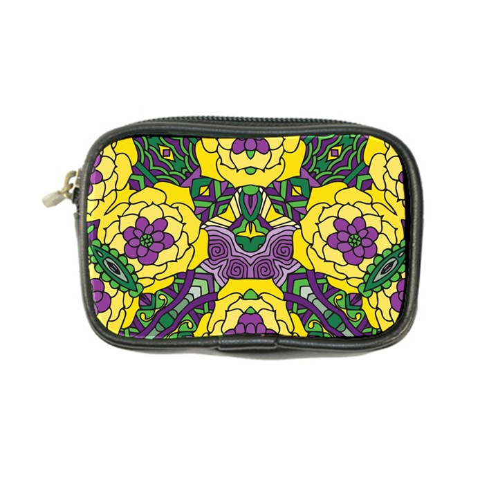 Petals in Mardi Gras colors, Bold Floral Design Coin Purse