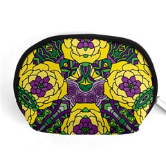 Petals In Mardi Gras Colors, Bold Floral Design Accessory Pouch (medium) by Zandiepants