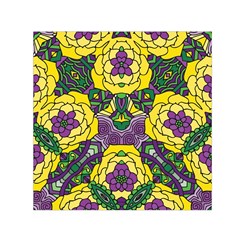 Petals In Mardi Gras Colors, Bold Floral Design Small Satin Scarf (square) by Zandiepants