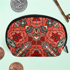 Petals In Pale Rose, Bold Flower Design Accessory Pouch (large) by Zandiepants