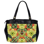 Petals, Retro Yellow, Bold Flower Design Oversize Office Handbag (2 Sides) Back