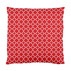 Poppy Red Quatrefoil Pattern Standard Cushion Case (one Side) by Zandiepants