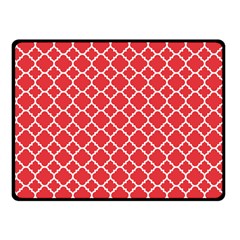 Poppy Red Quatrefoil Pattern Fleece Blanket (small) by Zandiepants