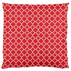 Poppy Red Quatrefoil Pattern Large Cushion Case (two Sides) by Zandiepants